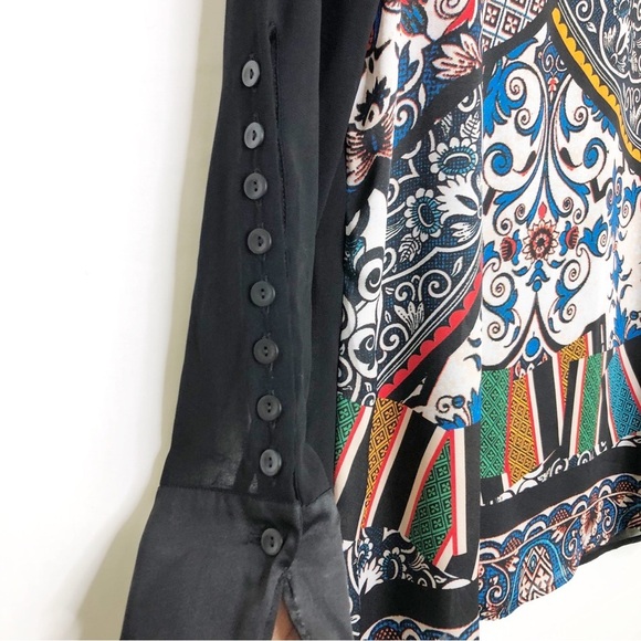 Just Cavalli graphic print, sheer tunic top - Picture 3 of 10